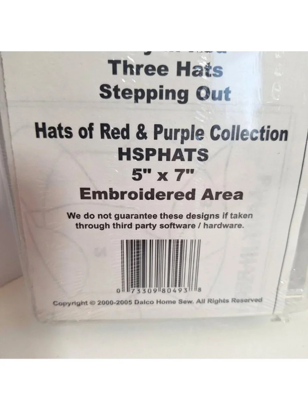 EasyStitch Applique Hats Of Red & Purple Collection Sew Disk 5x7 Embroidered Set